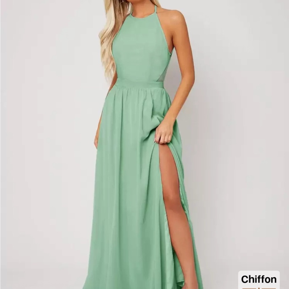 Elegant Green Halter Maxi Dress